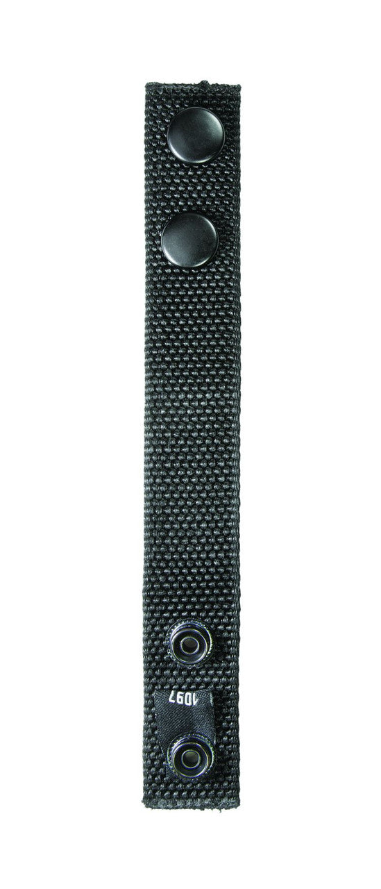 Ballistic Standard Belt Keepers, 7/8", Fits: 2.25"W Duty Belt, Black, Black Snaps
