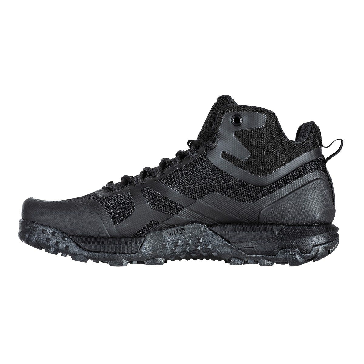 Black tactical shoe on a white background