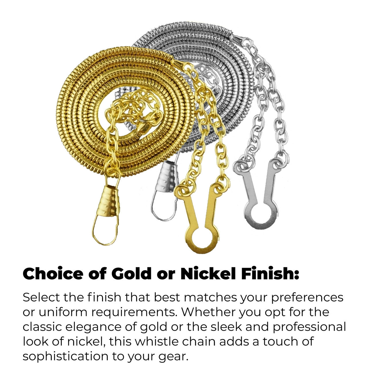 21" Whistle Chain with Button Hook
