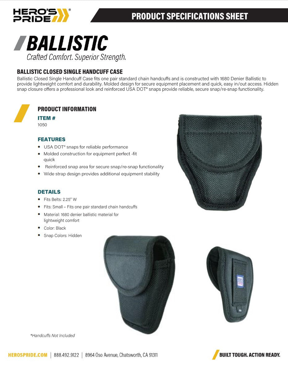 Ballistic Handcuff Case (Fits 2-1/4" Belt)