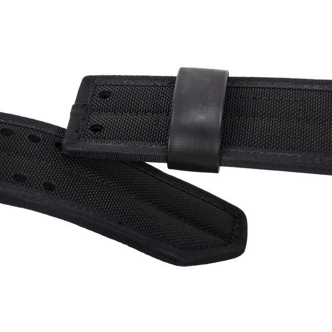 Black belt with a buckle on a white background