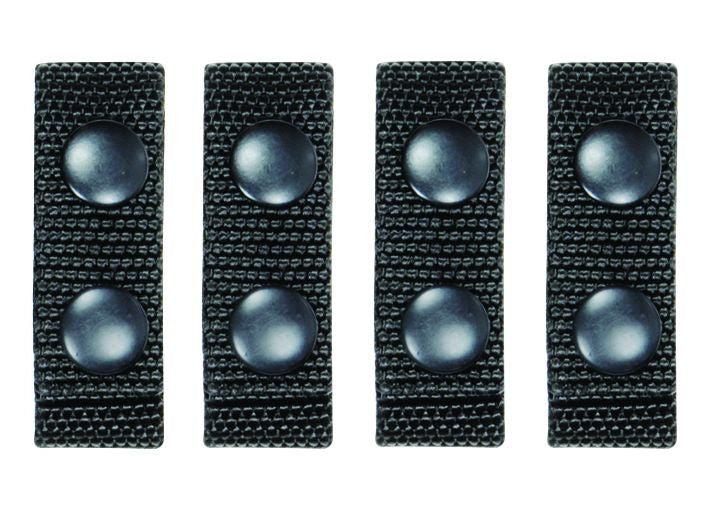 Ballistic Standard Belt Keepers 7/8", Fits: 2"W Duty Belt, Black, Black Snaps