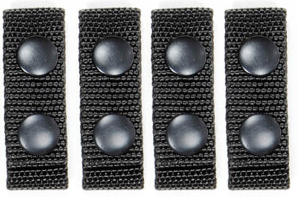 Ballistic Standard Belt Keepers, 7/8", Fits: 2.25"W Duty Belt, Black, Black Snaps