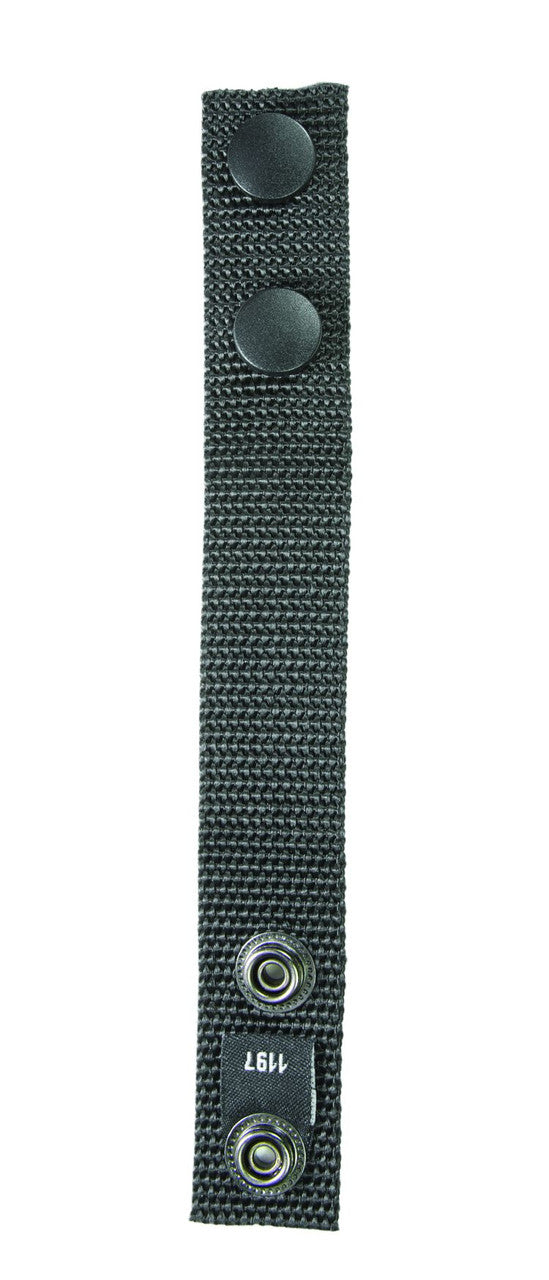 Ballistic Deluxe Belt Keepers 1" - Fits: 2.5"W Duty Belt, Black, Black Snaps