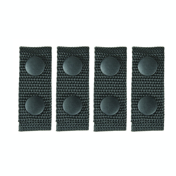 Ballistic Deluxe Belt Keepers 1" - Fits: 2.5"W Duty Belt, Black, Black Snaps