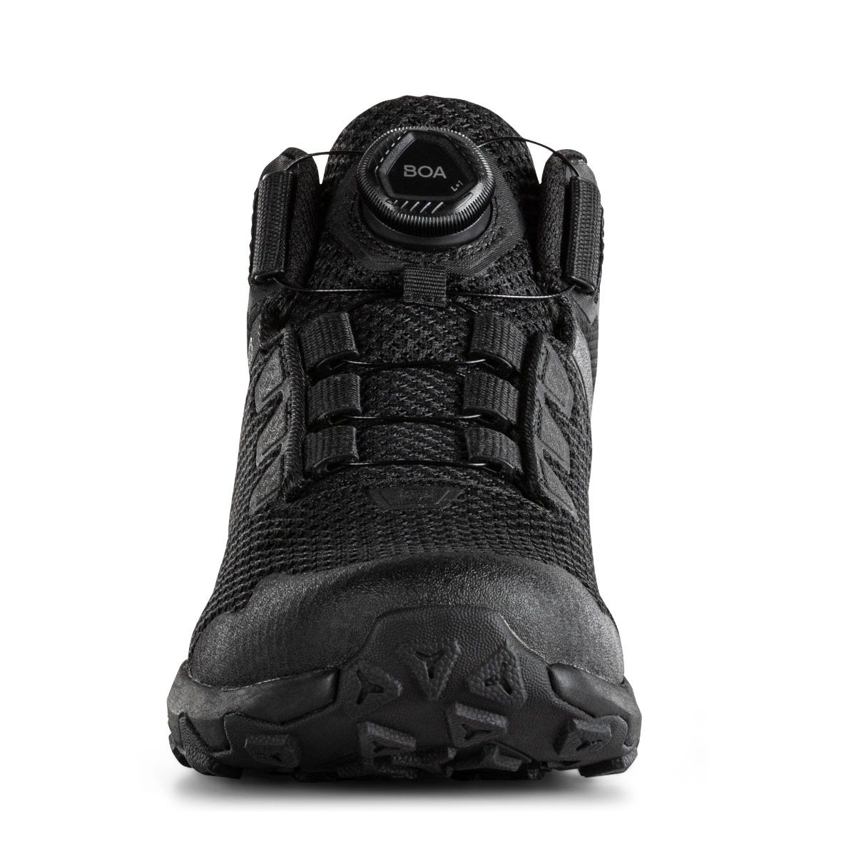Black tactical shoe on a white background