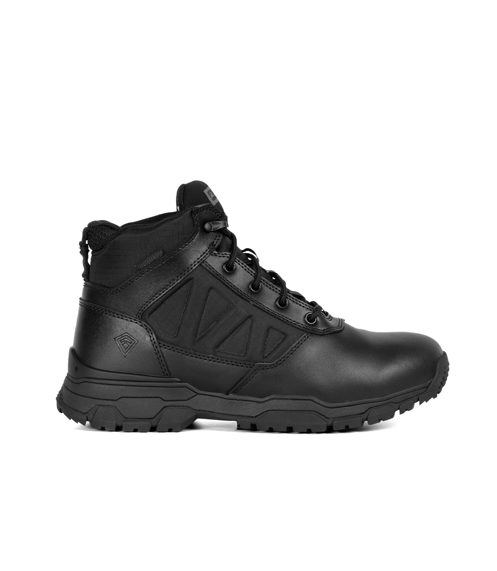 Black high-top sneaker on a white background