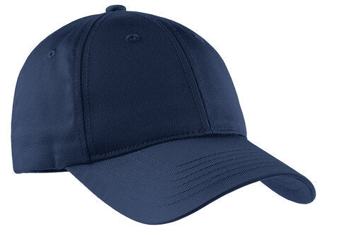 Navy blue baseball cap on a white background