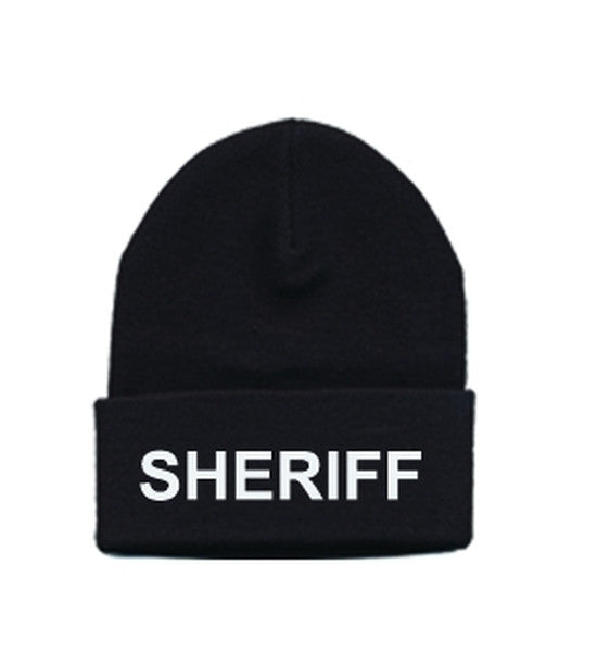 SHERIFF Watch Cap, White/Black, One Size Fits All