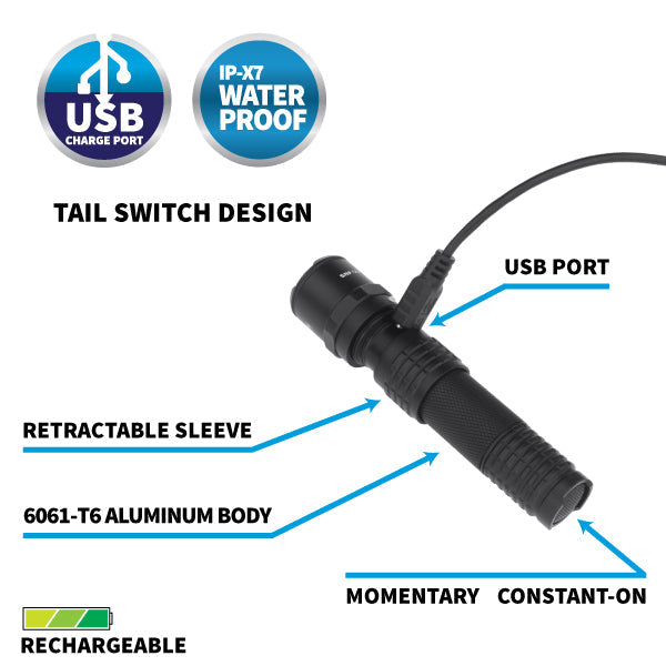 USB Rechargeable EDC Flashlight