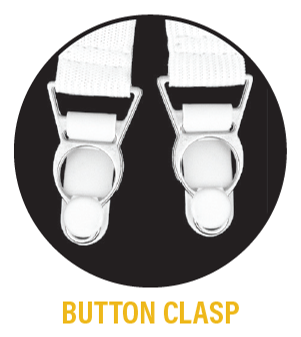 Shirt Holders Adjustable w/ Button Clasp and Foot Loop Y-Style Strap - Black or White