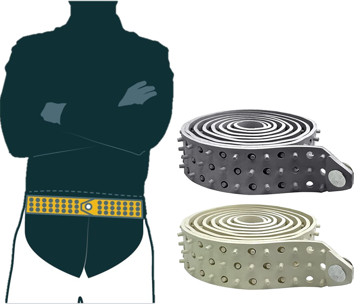 Adjustable Shirt Keeper Belt – Low-Profile Shirt Stay (Black/White)