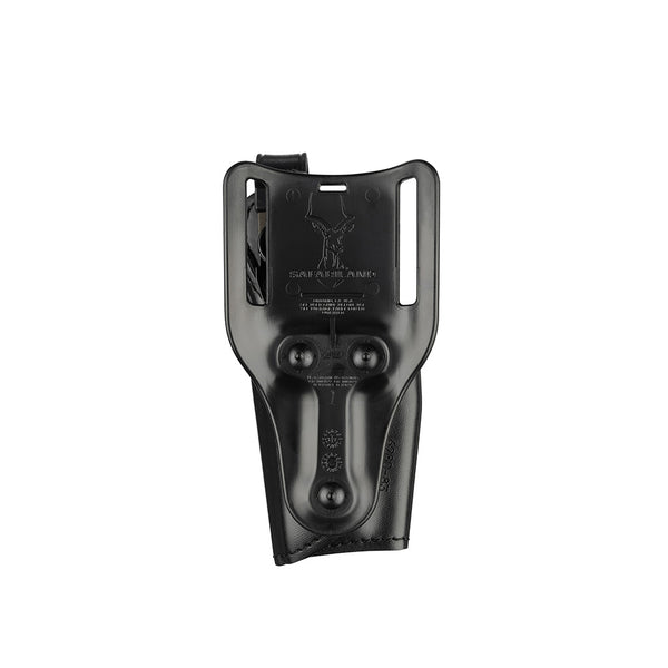 Black gun holster on belt