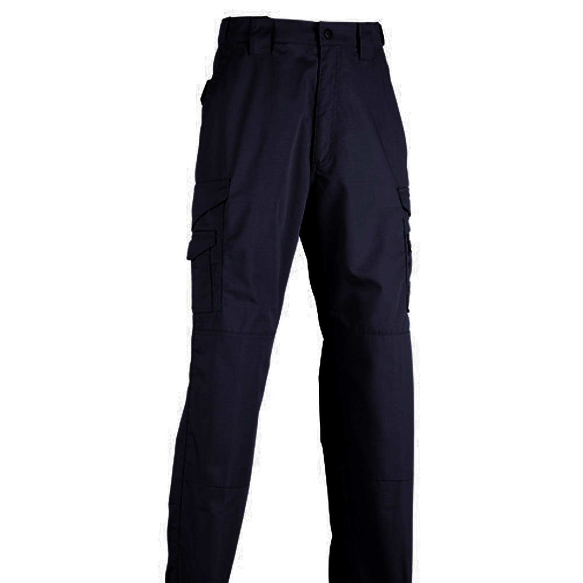 Black cargo pants on a white background