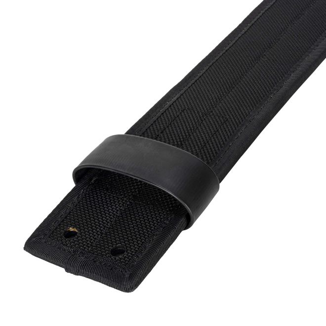 Black belt with a buckle on a white background